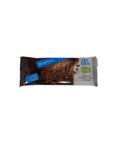Barreta Bicentury Snack de Xocolata Negra & Cereals 17 grams – Caixa de 96 barretes