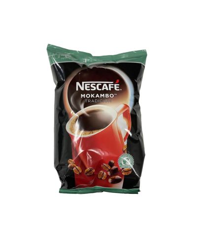 Nescafé Mokambo Tradición 500 gramos – Café soluble liofilizado natural con certificado Rainfores Alliance 100 % Arábica – Paquete 500 gramos