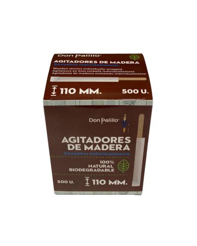 Removedor para Café 110 mm de Madera Don Palillo Envasadas Individualmente – Caja de 500 unidades
