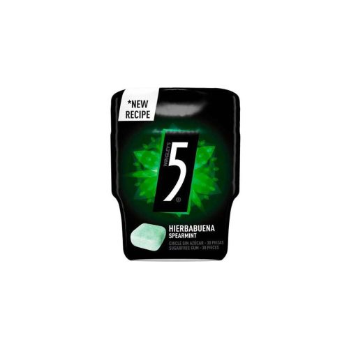 Wrigley’s Five Hierbabuena – Xiclet sense Sucre a Cubitos sabor a Hierbabuena (Electro) – Paquet de 6 estoigs de 30 cubs