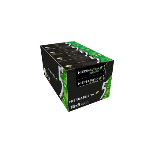 Wrigley’s Five Hierbabuena – Xiclet sense Sucre en Glaçons sabor a Hierbabuena (Electro) – Estoig de 16 paquets de 7 glaçons