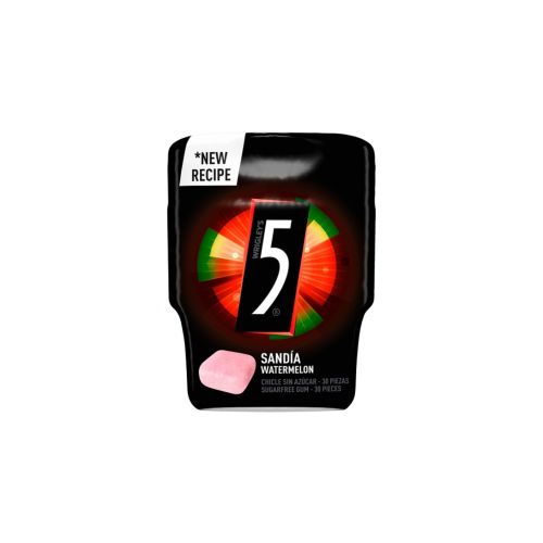 Wrigley’s Five Sandia – Xiclet sense Sucre a Cubitos sabor a Sandia (Turbullence) – Paquet de 6 estoigs de 30 cubs