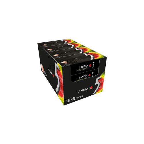 Wrigley’s Five Sandia – Xiclet sense Sucre a Cubitos sabor a Sandia (Turbullence) – Estoig de 16 paquets de 7 cubs